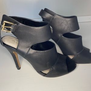 Aldo Black Geometric Heels